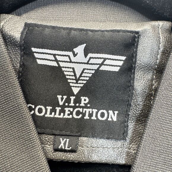 V.I.P. Collection Gray Mens Pleather Jacket Zip Up Size XL New With Tags - Picture 8 of 16